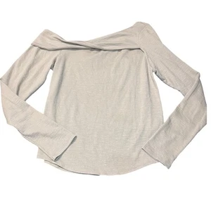 Free People Fuera del Hombro Twist Suéter Mujer XL Balletcore Coqueta Neutro - Imagen 1 de 7