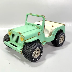 Tonka Jeep Runabout VTG 1960s Toy Mint Green White Sports Wheels Offroad Tires - Picture 1 of 19
