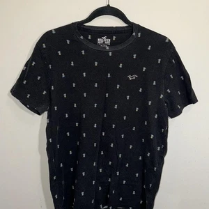Holster Herren M Rundhals Ananas Hemd Kurzarm Freizeit Schwarz - Bild 1 von 4