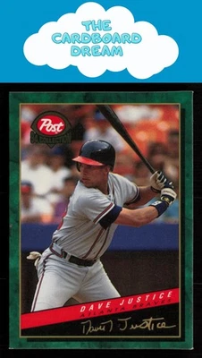 Dave Justice 1994 Post Cereal #6 Atlanta Braves Baseball Card - Image 1 of 2