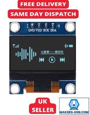 0.96 OLED 128X64 I2C White/Blue/Yellow SSD1306 Display Arduino ESP8266 ESP32 - Image 1 of 4