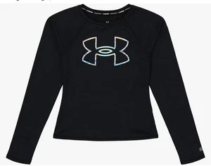 Under Armour Girls' Core Rashguard, Long Sleeve Top, Logo Design, UPF 50 Size 8 - Picture 1 of 2
