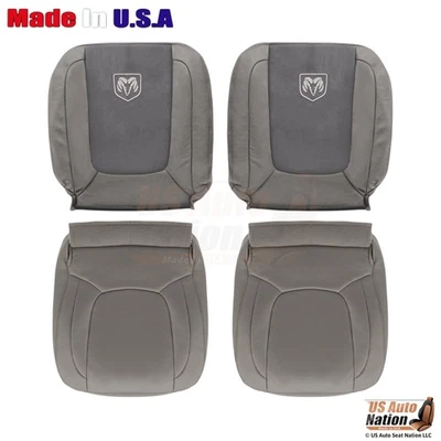 Cubiertas de asiento delanteras de cuero y gamuza tostadas para Dodge Ram 3500 Laramie SLT 2004-2005 Foto 1 de 4