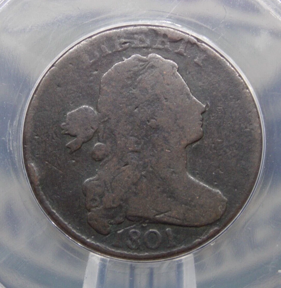 1801 Draped BUST Large Cent S-223 1/000 1c ANACS VG8 #651 Very Good ECC&C, Inc. - Image 1 of 4