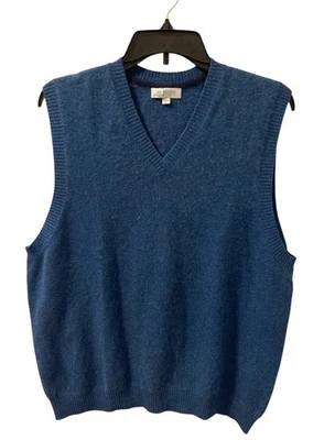 Chaleco Suéter KINROSS 100% Cachemira Para Hombre Talla Grande Azul Cuello en V Abuelo Foto 1 de 4