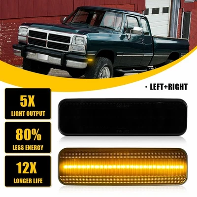 2x Luces de señalización LED delanteras ahumadas para camioneta Dodge D150 D250 D350 W150 W250 Foto 1 de 4