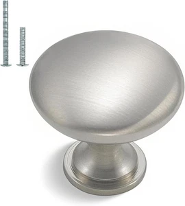 Homdiy LS6050SNB Cabinet Round Knobs Brushed Nickel 1 in Single Hole 30 Pack - Picture 1 of 5