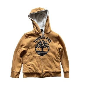 Timberland Boys’ Sherpa Wheat Tan Fleece Zip Hoodie Size Small 8 - Picture 1 of 7