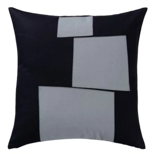 IKEA MANLAVMAL Cushion Cover, Colour - Black, Grey Squares 50x50 cm, 20"x20" NEW - Picture 1 of 7