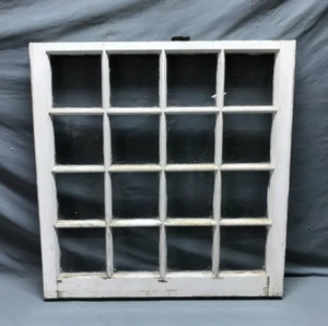 Antique VTG Early 16 Pane Window Sash Shabby White Chic 28x29 Old 1618-24B - Picture 1 of 15