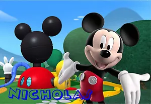 Mickey Mouse & Personalized Name Repositionable Color Wall Sticker Wall Mural - Picture 1 of 1