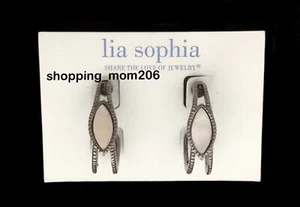 Lia Sophia "Urban Dreams” Hematite Tone w/Mother of Pearl Earrings - Picture 1 of 3