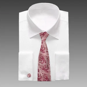 Pink Paisley valentine gift for boyfriend silk mens tie cufflinks set Y&G A1053 - Picture 1 of 4