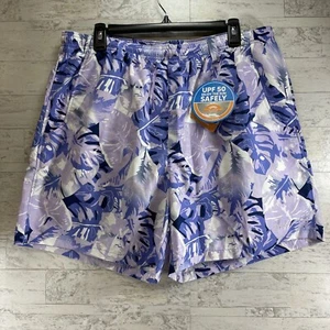 Columbia Lined Shorts Mens L Purple White Fish Backcast Water Swim Trunks PFG - Picture 1 of 14