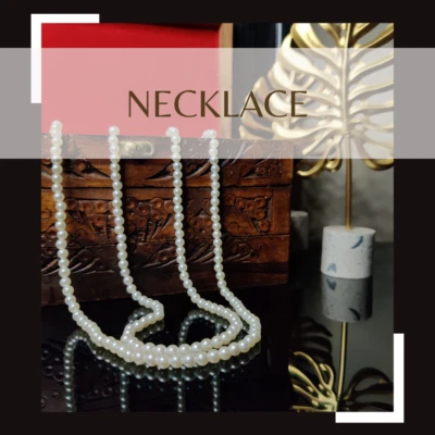 Girls Ladies Long Pearl Necklace Faux Rope String Beaded Chain Party 150cm