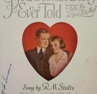 1920 The Sweetest Story Ever Told Sheet Music RM Stults Harmony Piano Strings  - Image 1 of 2