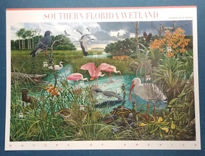 39 cent stamps Southern Florida Wetland sheet pane of 10 Scott #4099 - Image 1 of 2