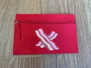 Red Pencil Case Bacon Print Design Flat Wallet - Picture 1 of 4