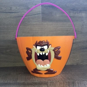 Vintage Blow Mold Halloween Bucket Pail Looney Tunes Tasmanian Devil Warner Bros - Picture 1 of 8
