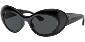 Versace Maxi La Medusa Women's Black Cat Eye Sunglasses VE4456U GB187 52 - Italy - Picture 1 of 4