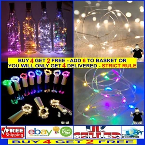 2 Metre Cork LED Fairy Lights 4 Dream Catchers Glass Bottles Vases Batteries Inc - Picture 1 of 28