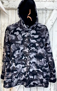 Cuddl Duds Fleecewear Bonded Sherpa Snap Front Jacket Grey Camo Size Large - Picture 1 of 8