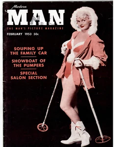 Vintage MODERN MAN Magazine Feb. 1953 Tempest Storm, Gatling Gun, More - Picture 1 of 3