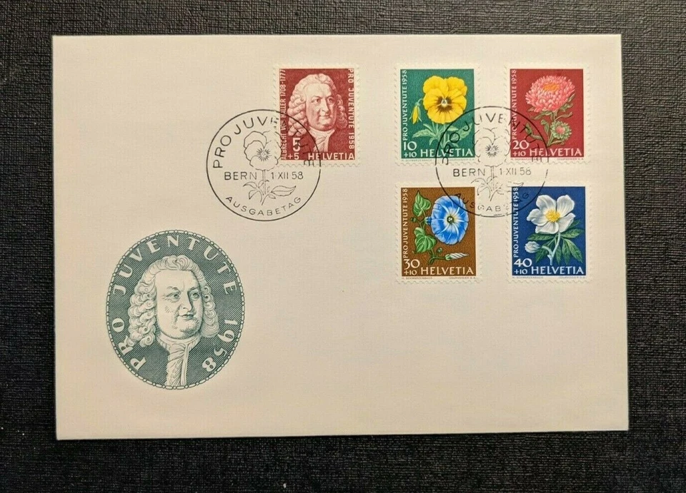 1958 Bern Switzerland Pro Juventute FDC Set Cover - Image 1 of 2