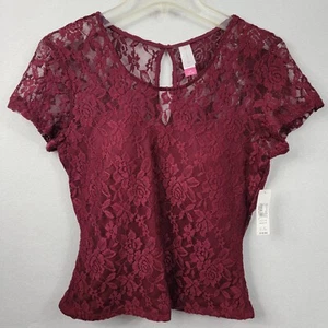 Nuevo con etiquetas Camisa Acolchada Para Niñas Talla Grande Granate Encaje Vestido Forrado - Imagen 1 de 13