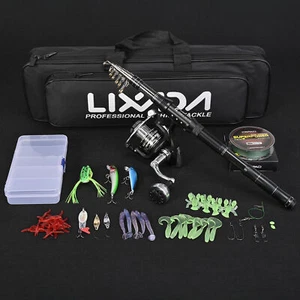 Lixada Telescopic Fishing Rod Reel Combo Fishing Rod Kit With Spinning Reel G3M6 - Picture 1 of 11