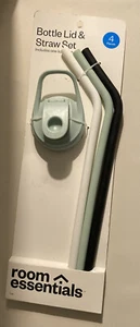 Bottle Lid and 3 Silicone Straws Mint Green Replacement Set Chug Tracker - Picture 1 of 1