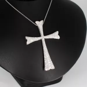Wert 12500 € WEMPE Brillant Anhänger Kreuz Kette 750 18 Karat Weiß Gold xxyy - Bild 1 von 9