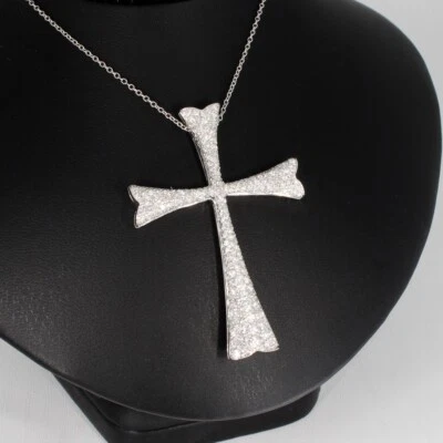 Wert 12500 € WEMPE Brillant Anhänger Kreuz Kette 750 18 Karat Weiß Gold xxyy - Bild 1 von 4