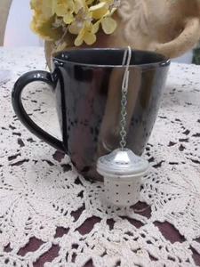 Vintage Acorn Aluminum Tea Ball Infuser Strainer with Chain and Hook - Picture 1 of 7