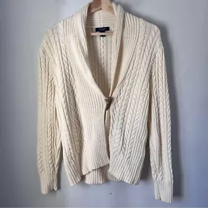 Chaps cremefarbene Strickjacke mit Zopfmuster Damen Größe L - Bild 1 von 6