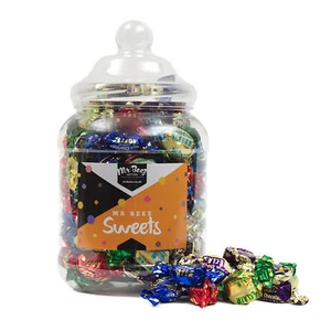 Wrapped Toffees & Eclairs Assorted Large Novelty Jar 1000g Mr Beez - Picture 1 of 2
