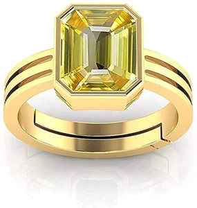 14.25 Ratti 13.00 Carat Unheated A+ Quality Natural Yellow Sapphire Pukhraj Ring - Picture 1 of 3