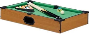 Billar De Mesa Efecto Madera Con Queues Bolas Y Triángulo 51x31cm - Imagen 1 de 8