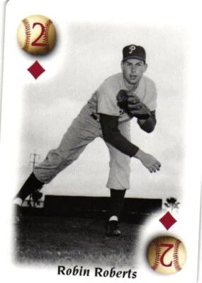 Robin Roberts MLB All Century Team 2 of Diamonds Playing Card - Image 1 of 4