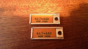 2 Vintage DAV Disabled Veterans Miniature License Plate Key Chain Tags New York - Picture 1 of 2