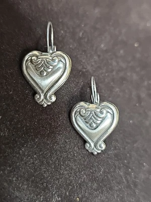 Brighton ~ Blair Heart Leverback Earrings ~ Silver Plated - Image 1 of 4