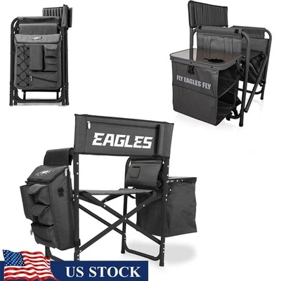 Silla de campamento NFL Philadelphia Eagles con bolsillos para mesa auxiliar refrigeradora capacidad 350 lb Foto 1 de 4
