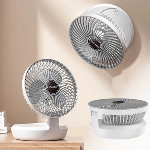 3 Speed Folding Desktop Fan Wall Mounted Air Conditioner USB Rechargeable Fan - Picture 1 of 10