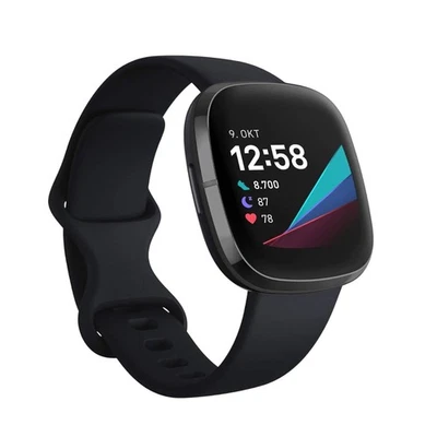Fitbit Sense Smartwatch Fitness-Tracker Carbon Graphit - Bild 1 von 4