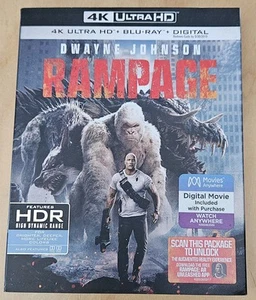 Rampage ( 4K Ultra HD + Blu-Ray ) 2018 New Sealed Slipcover - Picture 1 of 2