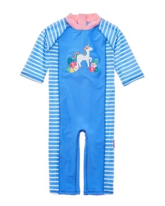 Jojo Maman Bébé One-Piece Sun Protection Suit Blue 0-6Mths - Picture 1 of 2