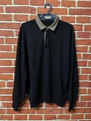 Brunello Cucinelli 100% CASHMERE Blue Navy Pullover Collared Sweater Size Large - Image 1 of 4