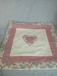 Vintage Patchwork Pillow Cover Heart Floral Primitive Cottage Core Country 14.5" - Picture 1 of 12