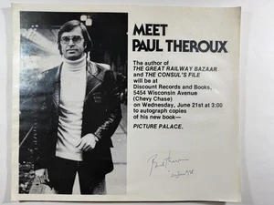 PAUL THEROUX AUTOGRAPHED POSTER 14”x12” CIRCA 1978 “PICTURE PALACE" - Picture 1 of 2