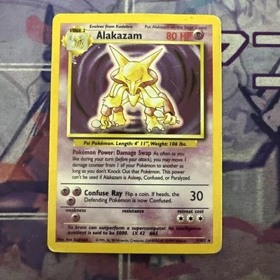 Pokemon Alakazam 1/102 Base Set Heavy Played - Image 1 of 4
